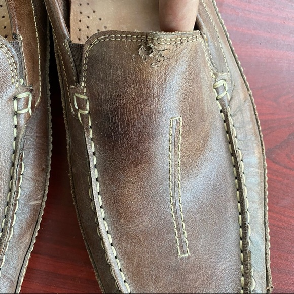 Clarks men’s leather upper driving moccasins 12M - Picture 5 of 8